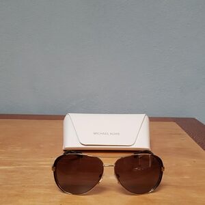 Michael Kors Brown Aviator Sunglasses with Gradient Lenses